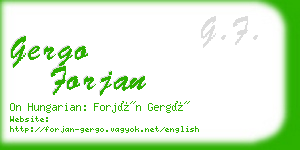 gergo forjan business card